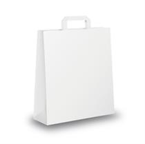 Shopper Piattina Kraft Bianco - 18x8x25 cm - blister da 25 sacchetti