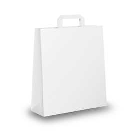 Shopper Piattina Kraft Bianco - 45x15x50 cm - blister da 25 sacchett
