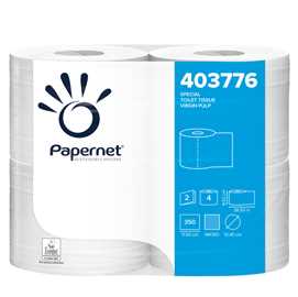 Carta igienica - 2 veli - 350 strappi - Papernet - pacco 4 rotoli