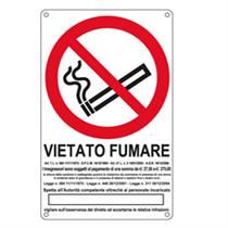 Cartello segnalatore - VIETATO FUMARE - alluminio - 27x43 cm