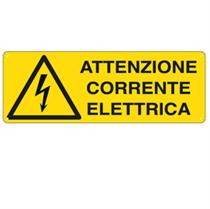 Cartello segnalatore - ATTENZIONE CORRENTE ELETTRICA - alluminio - 3
