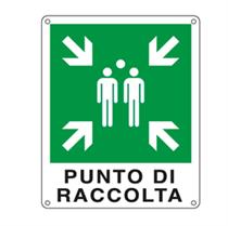 Cartello segnalatore - PUNTO DI RACCOLTA - alluminio - 25x31 cm