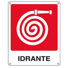 Cartello segnalatore - IDRANTE - alluminio - 25x31 cm