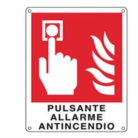 Cartello segnalatore - PULSANTE ALLARME ANTINCENDIO - alluminio - 12
