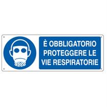 Cartello segnalatore - E' OBBLIGATORIO PROTEGGERE LE VIE RESPIRATORI