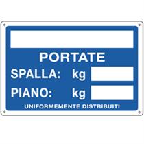 Cartello segnalatore - PORTATE: SPALLA/PIANO - alluminio - 30x20 cm