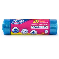 Sacchi per immondizia - 50x60 cm - 35 lt - 9 micron - azzurro traspa