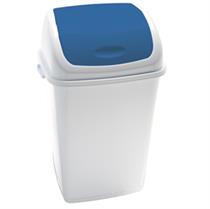 Pattumiera con coperchio basculante Rif - 50 lt - bianco/blu - Media