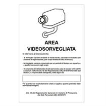 Cartello segnalatore - Area videosorvegliata con registrazioni - all