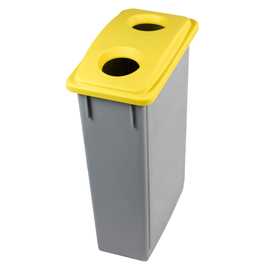 Contenitore office per bottiglie e lattine - 90 Lt - coperchio giall