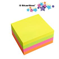 CUBO BIGLIETTI ADESIVI ASSORT.NEON 75X75mm 320fg 70gr Starline