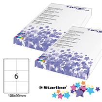 Etichetta adesiva bianca 100fg A4 105x99mm (6et/fg) STARLINE