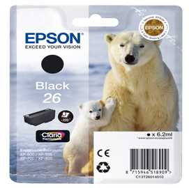 CARTUCCIA NERO EPSON CLARIA PREMIUM SERIE 26/ORSO POLARE IN BLISTER