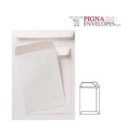 500 BUSTE A SACCO BIANCHE 250X353MM 80GR ADESIVA COMPETITOR PIGNA