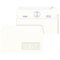 500 Buste bianche carta riciclata strip 110X230mm con Finestra 100GR