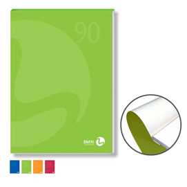 BLOCCO NOTES COLLATO lato corto A4 90gr 80fg bianco copertina 250gr