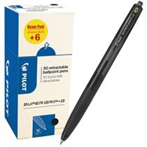 Value pack 30pz penna sfera Supergrip G a scatto nero punta media 1.