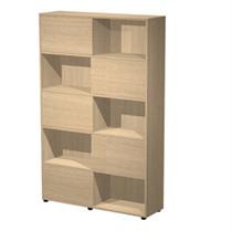 Libreria alta a 5 ripiani ante scorr. 120X35cm H191cm ROVERE/ROVERE