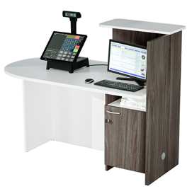 Postazione Reception Concept SX L143 x P83 x H117cm bianco/frass.tos