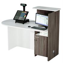 Postazione Reception Concept SX L143 x P83 x H117cm bianco/frass.tos