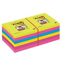 BLOCCO 90foglietti Post-itÂ Super Sticky 76x76mm ULTRACOLOR 654-12SS