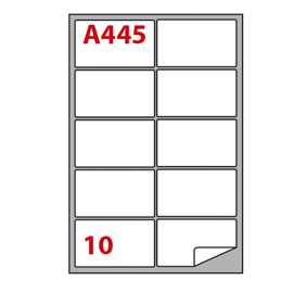 Etichetta adesiva A/445 bianca 100fg A4 99,6x57mm (10eti/fg) Markin