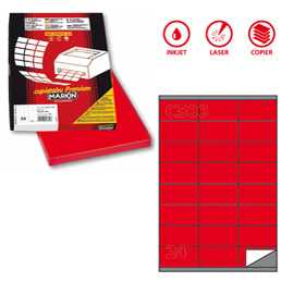 Etichetta adesiva C/500 rosso 100fg A4 70x36mm (24et/fg) Markin