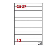 Etichetta adesiva C/527 bianca 100fg A4 210x25mm (12et/fg) Markin