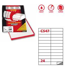 Etichetta adesiva C/547 bianca 100fg A4 105x25mm (24et/fg) Markin