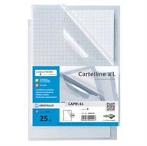 25 CARTELLINE A L 21X29,7 CAPRI 61 PVC CRISTALLO 11/100M SEI