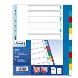 Divisori neutri PP A4maxi 12 tacche col. Ass. Favorit