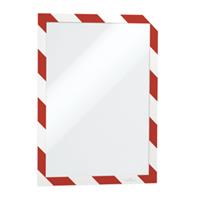 Cornice adesiva DuraframeÂ Security A4 21x29,7cm rosso-bianco DURABL