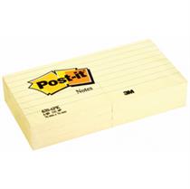 BLOCCO 100fg Post-itÂ Giallo Canaryâ„¢ 76x76mm GIALLO A RIGHE 630-6P