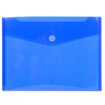Busta a tasca con velcro in pp blu trasparente f.to 24x32cm per A4 E