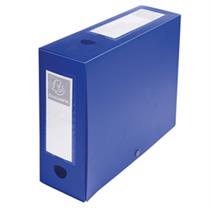 Scatola archivio box con bottone blu f.to 25x33cm D 100mm Exacompta