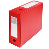 Scatola archivio box con bottone rosso f.to 25x33cm D 100mm Exacompt