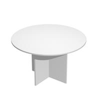 Tavolo riunioni 4 posti Ã˜120 x H72cm Bianco - EASY