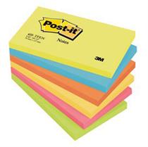 BLOCCO 100foglietti Post-it 76x127mm colori assortiti