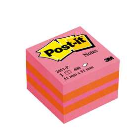 BLOCCO MINICUBO 400foglietti Post-itÂ 51x51mm 2051-P ROSA/ARANCIO