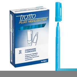 SCATOLA 12 EVIDENZIATORI HIGHLIGHTER AZZURRO TRATTO FLUO
