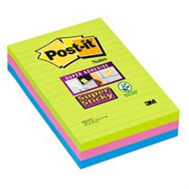 BLOCCO 90foglietti Post-itÂ Super Sticky RIGHE 101x152mm 660-3SSUC C