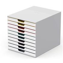 Cassettiera 10 cassetti colorati Varicolor mix10 bianco ghiaccio Dur