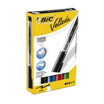 ASTUCCIO 4 MARCATORI P.TONDA Whiteboard VELLEDAÂ Liquid Ink Tank BIC