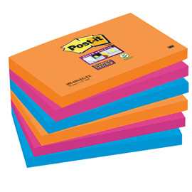 BLOCCO 90foglietti Post-itÂ Super Sticky 76x127mm 655-6SS-EG BANGKOK