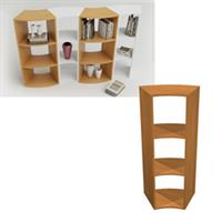 Libreria angolare 45Â° L274/498 x P397 x H1039 Noce Chiaro - RAINBOW