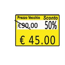 PACK 10 ROTOLI 600 ETICH. 26x19mm Taglio prezzo... GIALLO PERM.