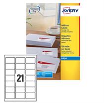 Etichetta adesiva J8160 bianca 25fg A4 63,5x38,1mm (21et/fg) inkjet