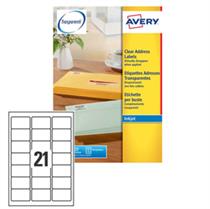 Poliestere adesivo J8560 trasparente 25fg A4 63,5x38,1mm (21et/fg) i