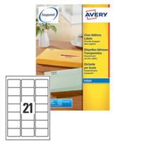 Poliestere adesivo J8560 trasparente 25fg A4 63,5x38,1mm (21et/fg) i