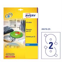 Etichetta adesiva J8676 bianca opaca CD/DVD 25fg A4 Ã˜117mm (2et/fg)